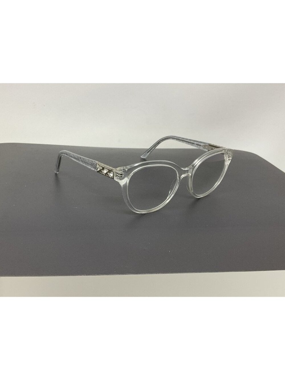 Oleg Cassini Eyeglasses Frame Clear Silver OCO 569 971 Full Rim 53-18-140